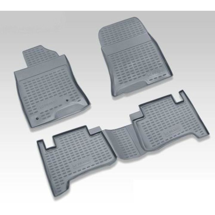 Коврики в салон для Toyota LC Prado 120 '03-09 серые, полиуретановые Element-Novline