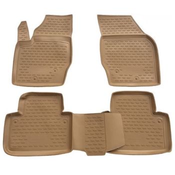 Коврики в салон для Volvo XC90 '03-14 бежевый, полиуретановые Element-Novline