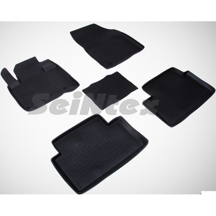 Коврики в салон для Citroen C5 / DS5 '08- резиновые, черные (Seintex)