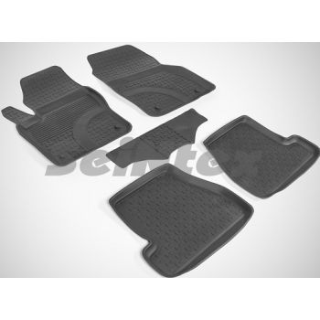 Коврики в салон для Ford Focus 3 '11-18 резиновые, черные (Seintex)