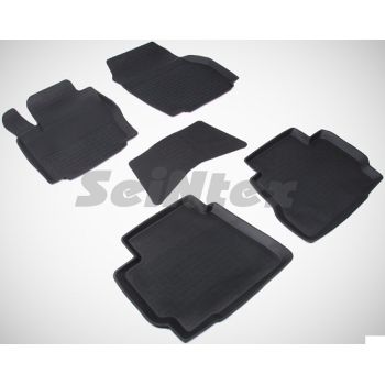 Коврики в салон для Ford Mondeo 4 '07-14 резиновые, черные (Seintex)
