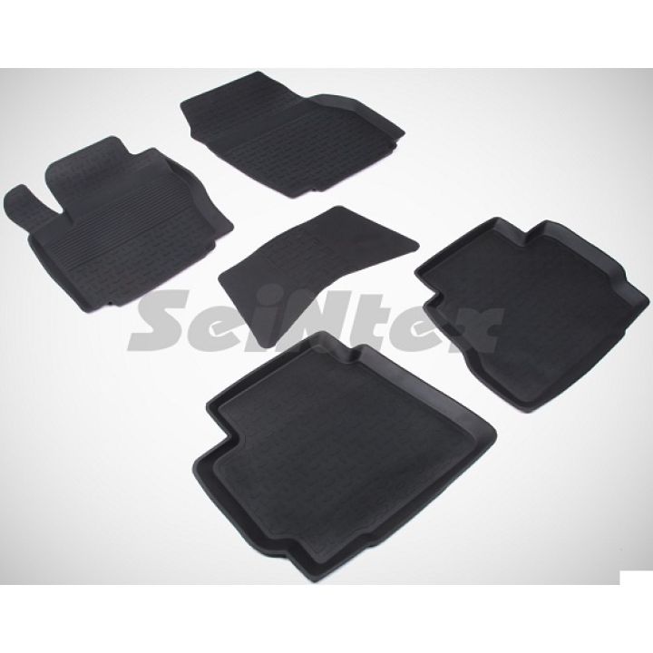 Коврики в салон для Ford Mondeo 4 '07-14 резиновые, черные (Seintex)
