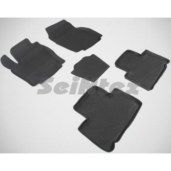 Коврики в салон для Ford S-Max '06-15 резиновые, черные (Seintex)