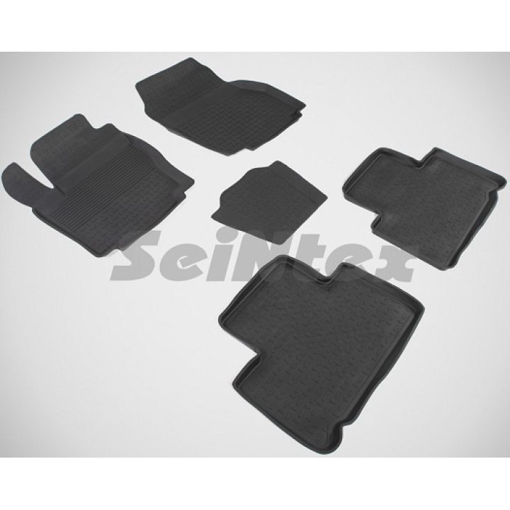 Коврики в салон для Ford S-Max '06-15 резиновые, черные (Seintex)