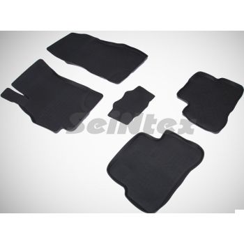 Коврики в салон для Hyundai Accent '01-05 резиновые, черные (Seintex)