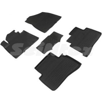 Коврики в салон для Hyundai Tucson '18- резиновые, черные (Seintex)