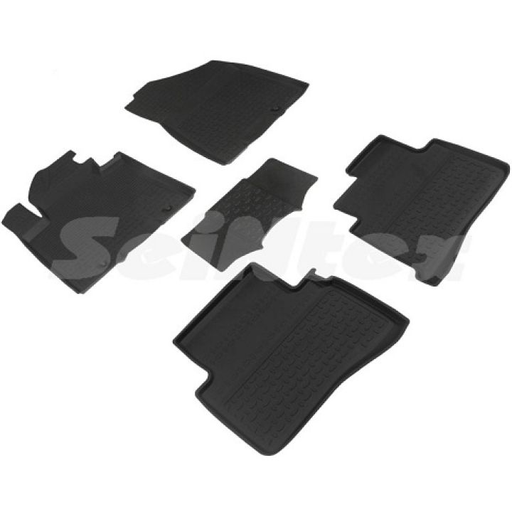 Коврики в салон для Hyundai Tucson '18- резиновые, черные (Seintex)