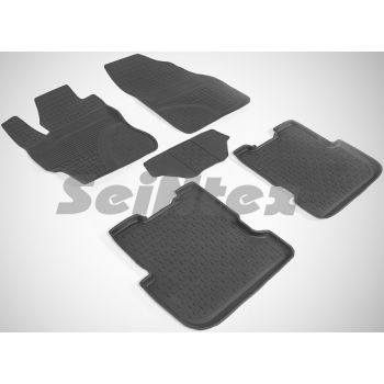Коврики в салон для Mazda 3 '04-09 резиновые, черные (Seintex)