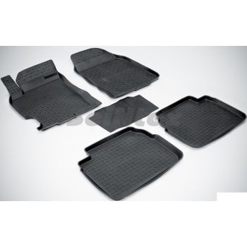 Коврики в салон для Mazda 6 '08-12 резиновые, черные (Seintex)