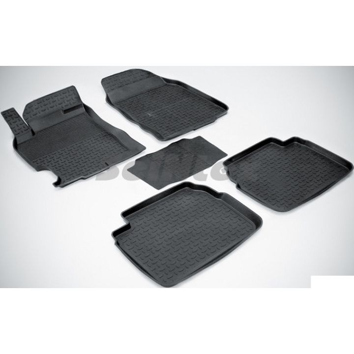 Коврики в салон для Mazda 6 '08-12 резиновые, черные (Seintex)