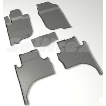 Коврики в салон для Mitsubishi L200 '16- резиновые, черные (Seintex)