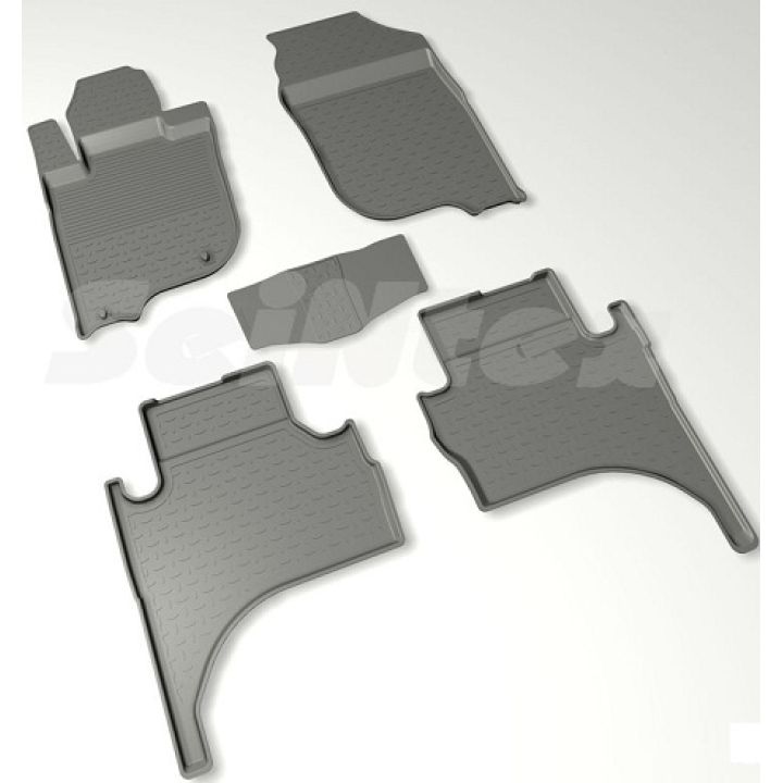 Коврики в салон для Mitsubishi L200 '16- резиновые, черные (Seintex)