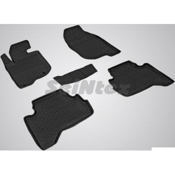 Коврики в салон для Mitsubishi L200 / Triton '05-15 резиновые, черные (Seintex)