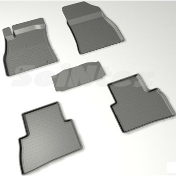 Коврики в салон для Nissan Juke '11- резиновые, черные (Seintex)