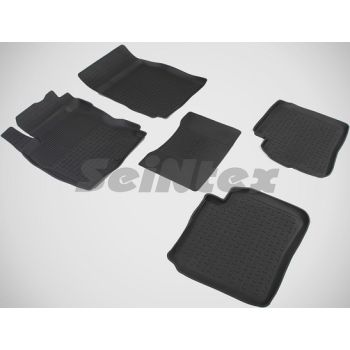 Коврики в салон для Nissan Note '06-13 резиновые, черные (Seintex)