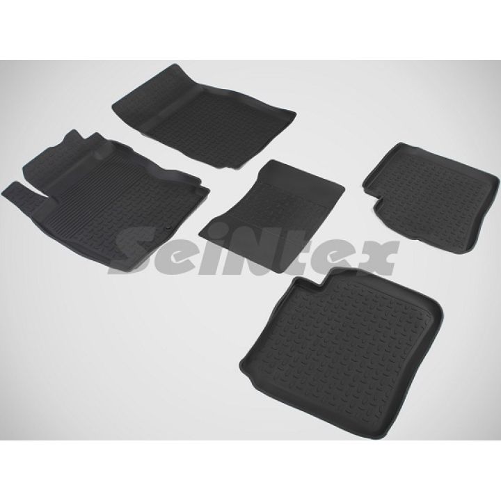 Коврики в салон для Nissan Note '06-13 резиновые, черные (Seintex)