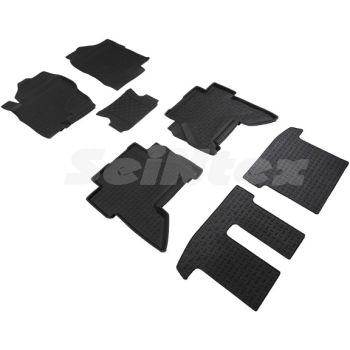 Коврики в салон для Nissan Pathfinder '05-14 резиновые, черные (Seintex)