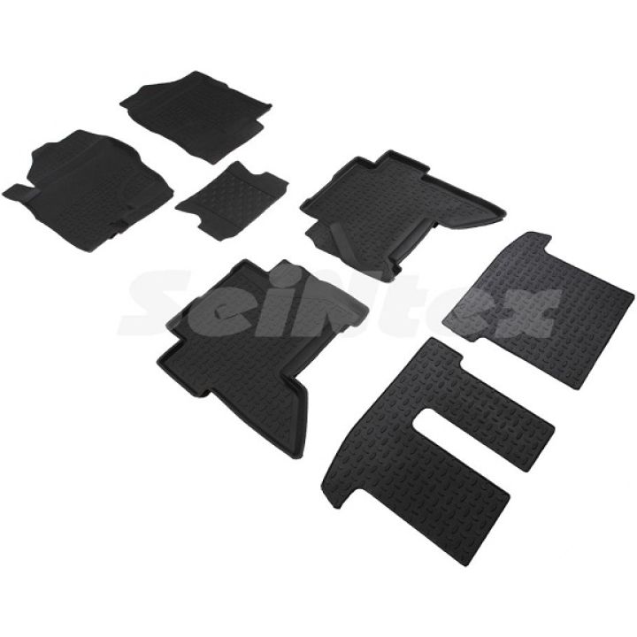 Коврики в салон для Nissan Pathfinder '05-14 резиновые, черные (Seintex)