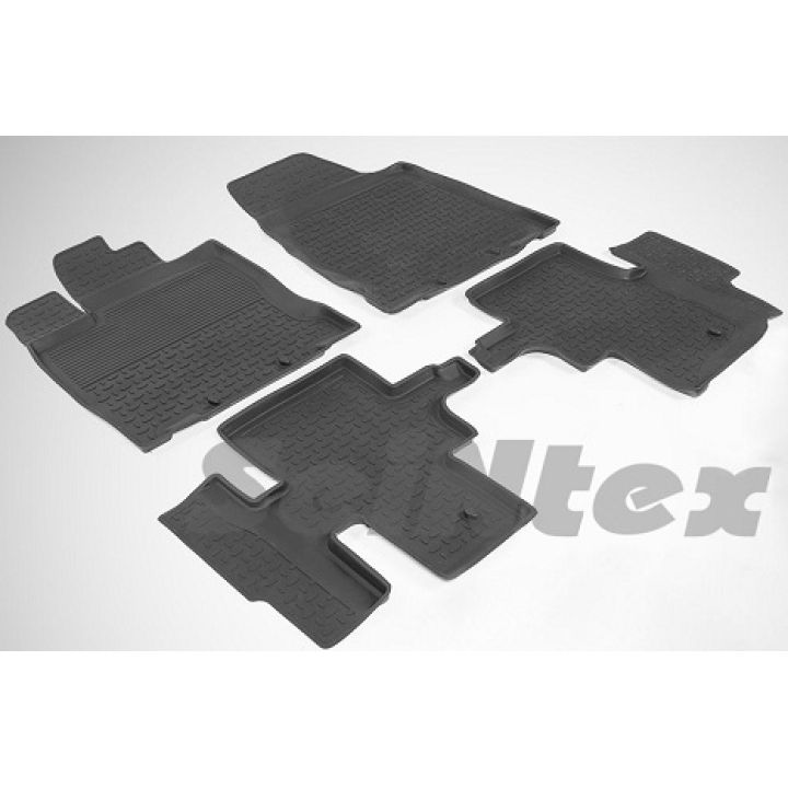 Коврики в салон для Nissan Pathfinder '14- резиновые, черные (Seintex)