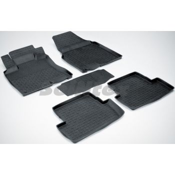 Коврики в салон для Nissan Qashqai '06-14 резиновые, черные (Seintex)