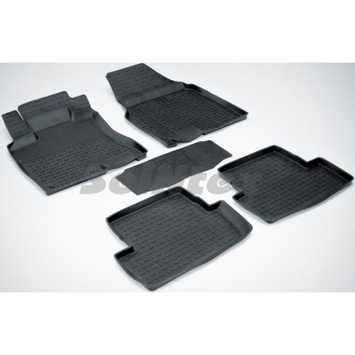 Коврики в салон для Nissan Qashqai '06-14 резиновые, черные (Seintex)