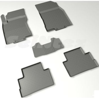 Коврики в салон для Nissan Qashqai '14- резиновые, черные (Seintex)