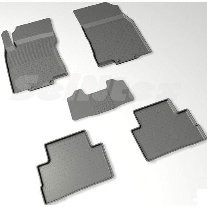 Коврики в салон для Nissan Qashqai '14- резиновые, черные (Seintex)