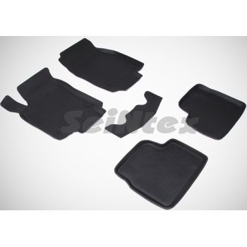 Коврики в салон для Opel Astra H '04-15 резиновые, черные (Seintex)