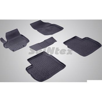 Коврики в салон для Peugeot 301 '12- резиновые, черные (Seintex)