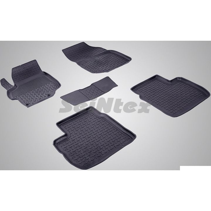 Коврики в салон для Peugeot 301 '12- резиновые, черные (Seintex)