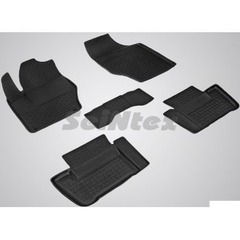 Коврики в салон для Peugeot 308 '08-13 резиновые, черные (Seintex)
