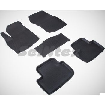 Коврики в салон для Peugeot 4008 '12-17 резиновые, черные (Seintex)