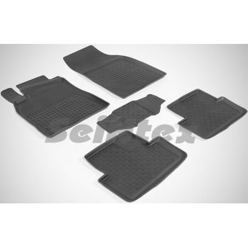 Коврики в салон для Renault Megane 3 '08-16 резиновые, черные (Seintex)