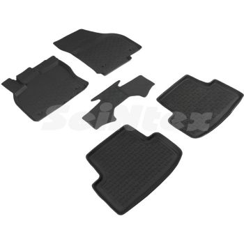 Коврики в салон для Skoda Karoq 2018 - резиновые, черные (Seintex)