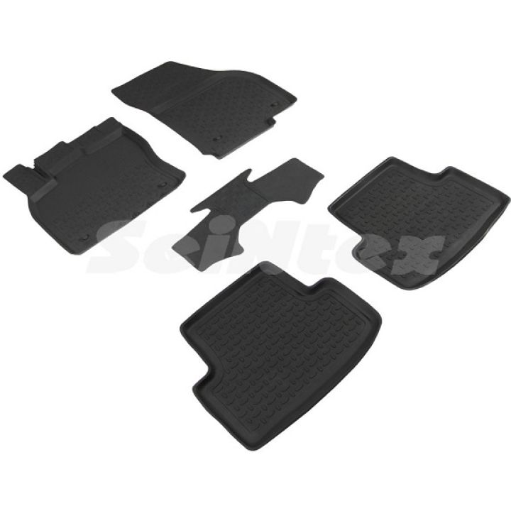 Коврики в салон для Skoda Karoq 2018 - резиновые, черные (Seintex)