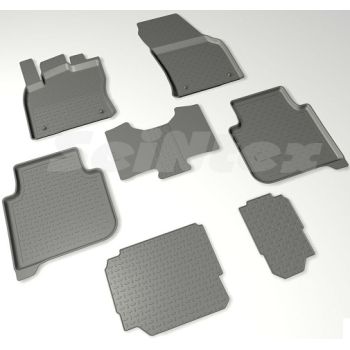 Коврики в салон для Skoda Kodiaq '17- (7мест) резиновые, черные (Seintex)