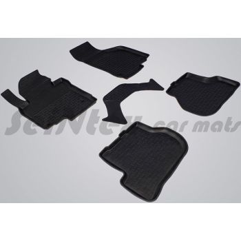 Коврики в салон для Skoda Octavia A5 '05-13 резиновые, черные (Seintex)