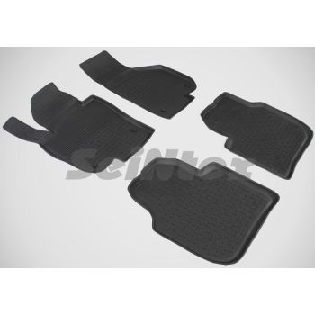 Коврики в салон для Skoda Superb '09-14 резиновые, черные (Seintex)