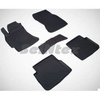 Коврики в салон для Subaru Forester '08-12 резиновые, черные (Seintex)