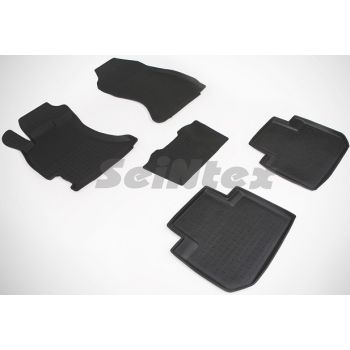Коврики в салон для Subaru Forester '13-18 резиновые, черные (Seintex)