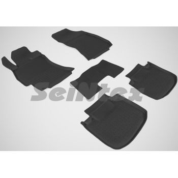 Коврики в салон для Subaru Legacy '10-14 резиновые, черные (Seintex)