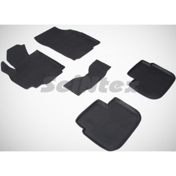 Коврики в салон для Suzuki SX4 '06-14 резиновые, черные (Seintex)
