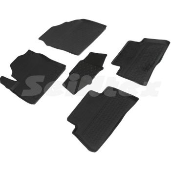 Коврики в салон для Toyota C-HR '16- резиновые, черные (Seintex)