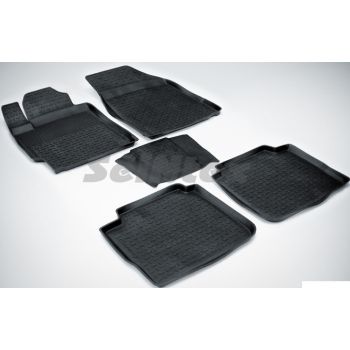 Коврики в салон для Toyota Camry V40 2006 - 2011 резиновые, черные (Seintex)