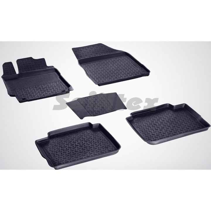 Коврики в салон для Toyota Camry V50/55 2011 - 2017 резиновые, черные (Seintex)