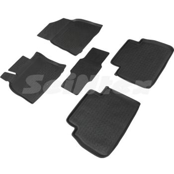 Коврики в салон для Toyota Camry V70 2018- резиновые, черные (Seintex)