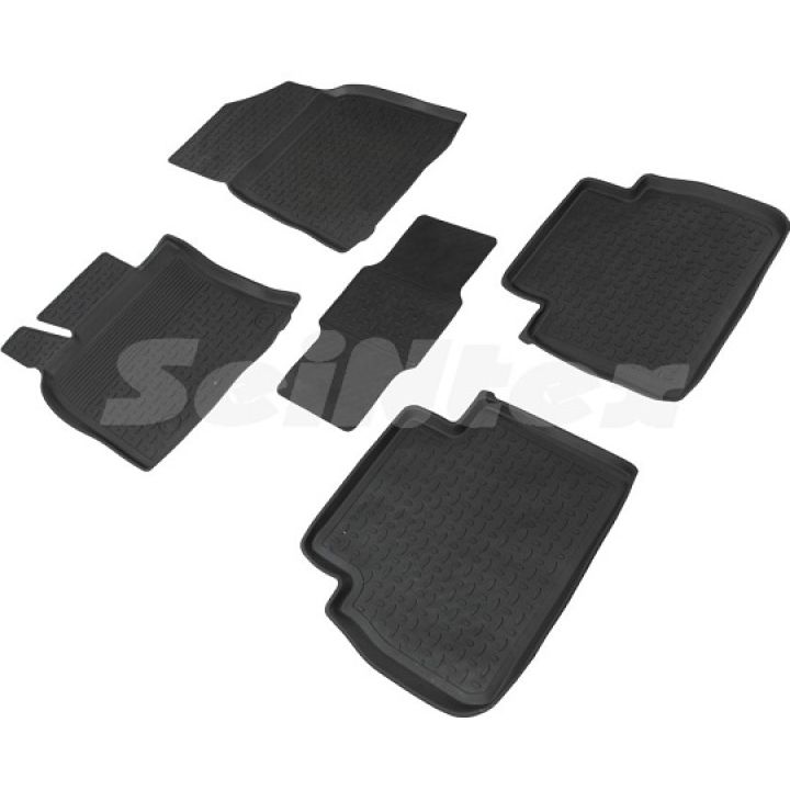 Коврики в салон для Toyota Camry V70 2018- резиновые, черные (Seintex)