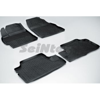 Коврики в салон для Toyota Corolla 2007-2012 резиновые, черные (Seintex)