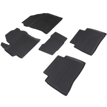 Килимки в салон для Toyota Corolla 2019- гумові, чорні (Seintex)