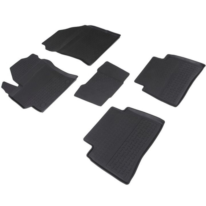 Коврики в салон для Toyota Corolla 2019- резиновые, черные (Seintex)